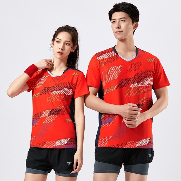 Summer men and women casual sports short-sleeved T-shirts adult badminton tennis table tennis tops - Image 3